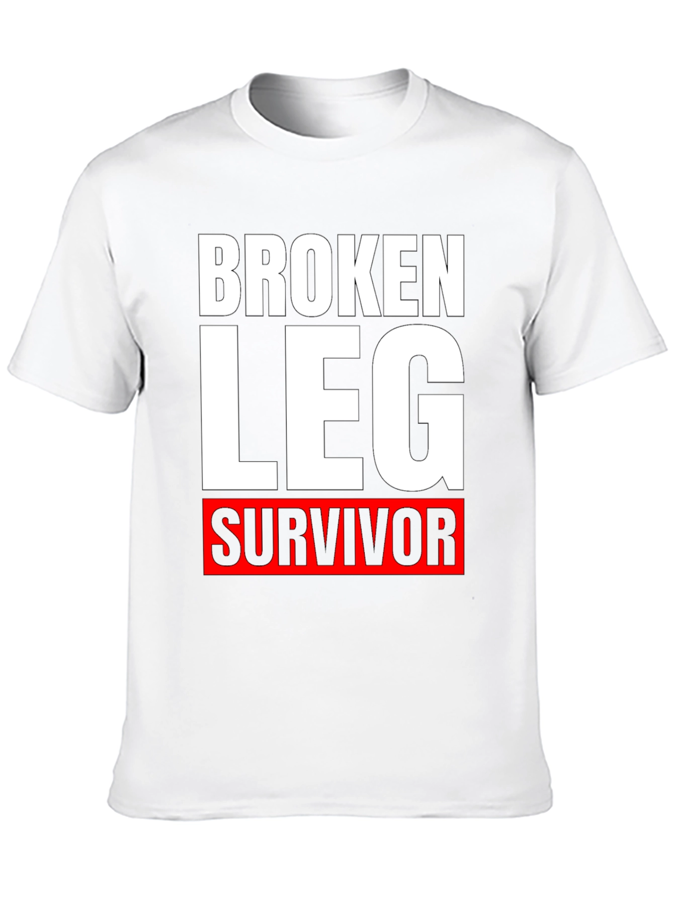 Black Broken Leg Survivor T-Shirt - Funny Get Well Soon Tee view 10