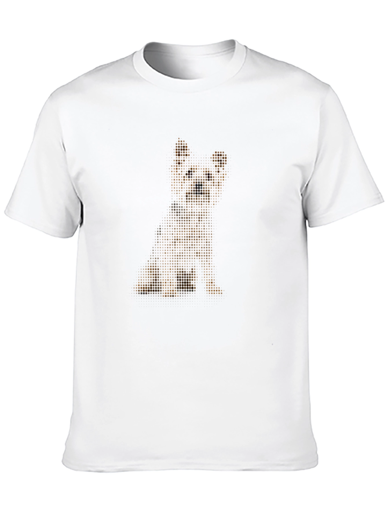Black Pixelated Puppy Print Black T-Shirt view 10