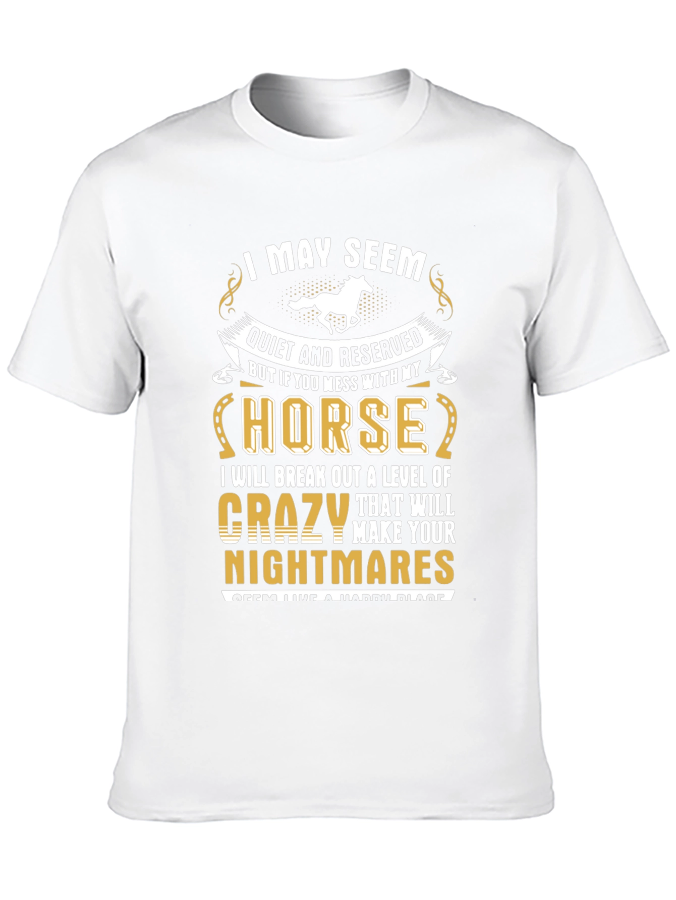 Black I May Seem Quiet Horse T-Shirt view 10