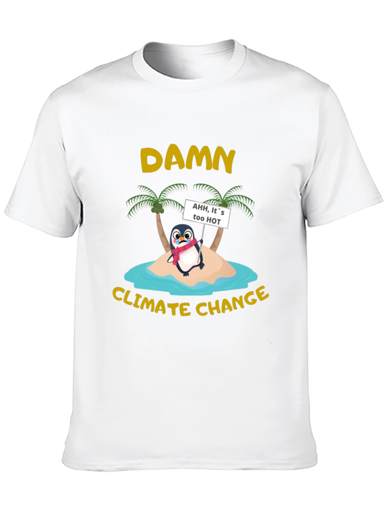 Black Damn Climate Change Penguin Graphic Tee view 10