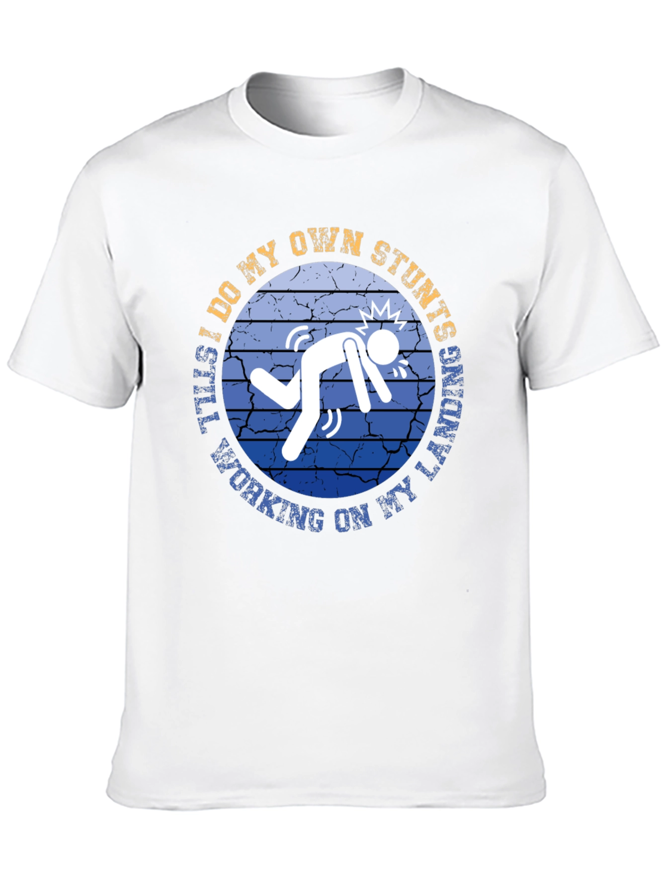 Black Stuntman T-Shirt - Funny Stunts, Working on Landing view 10