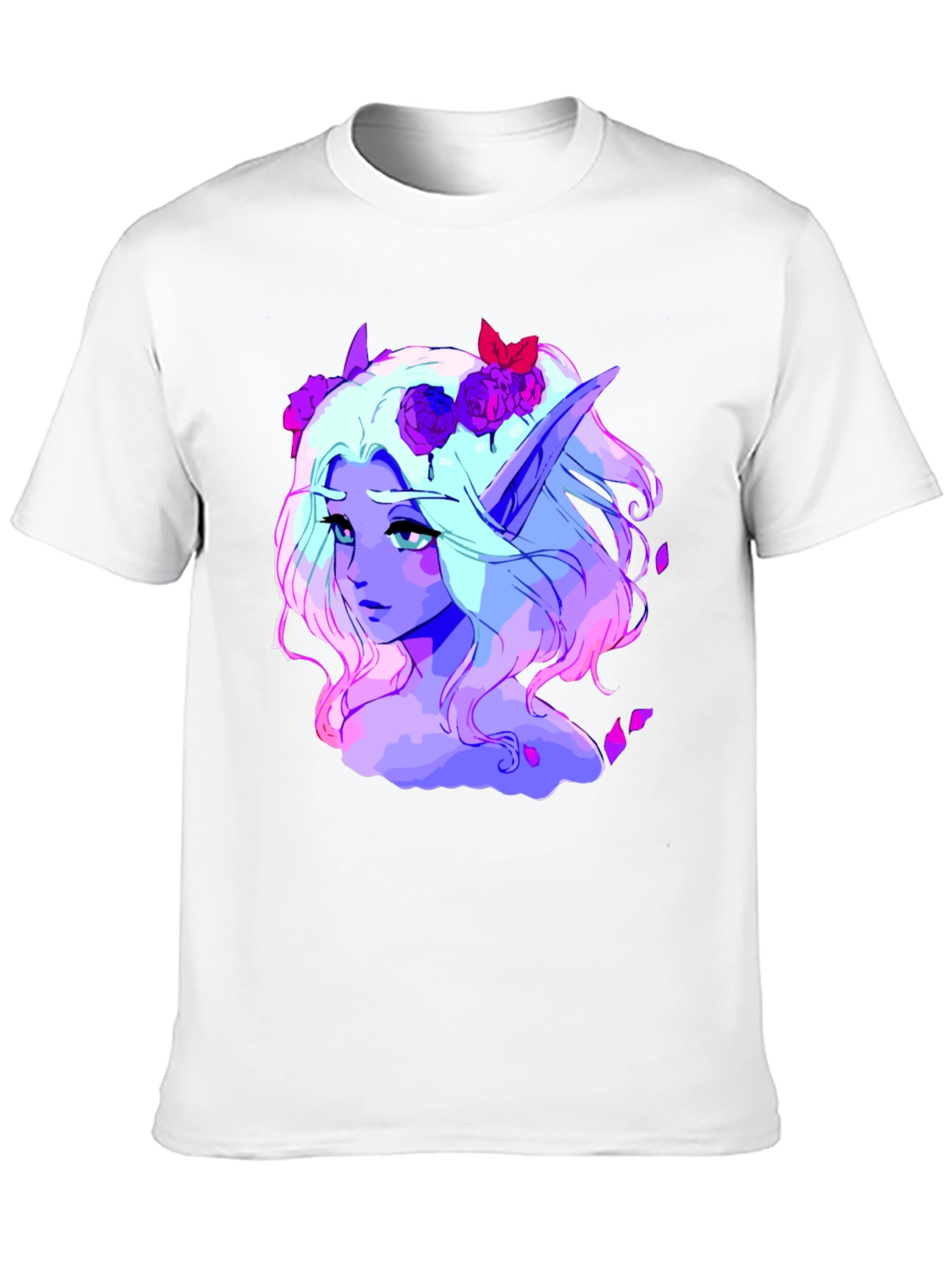 Black Elf Portrait Graphic Tee - Black Cotton Shirt view 10