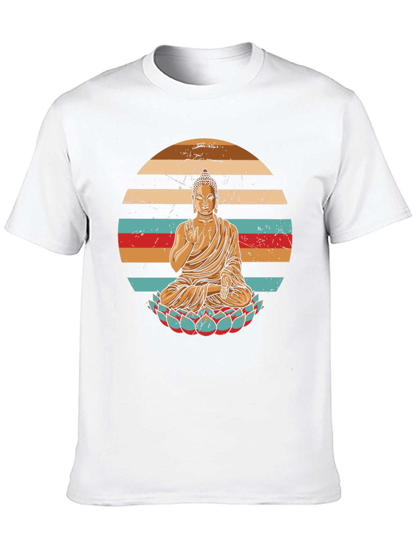 Black Retro Buddha Graphic T-Shirt view 10