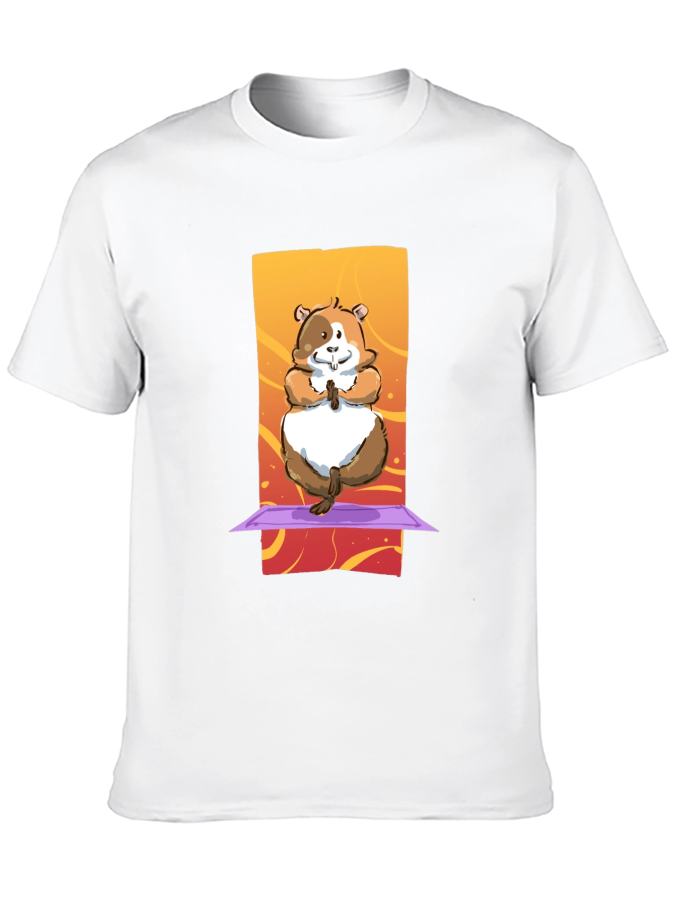 Black Yoga Hamster T-Shirt: Funny Graphic Tee view 10