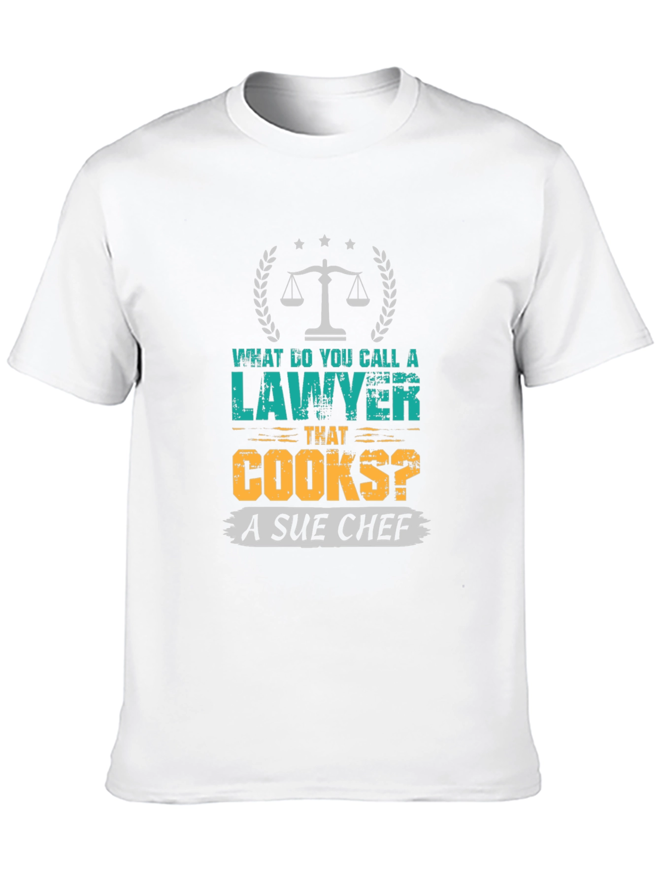 Black Lawyer Pun T-Shirt - Sue Chef Funny Law Attorney Gift view 10