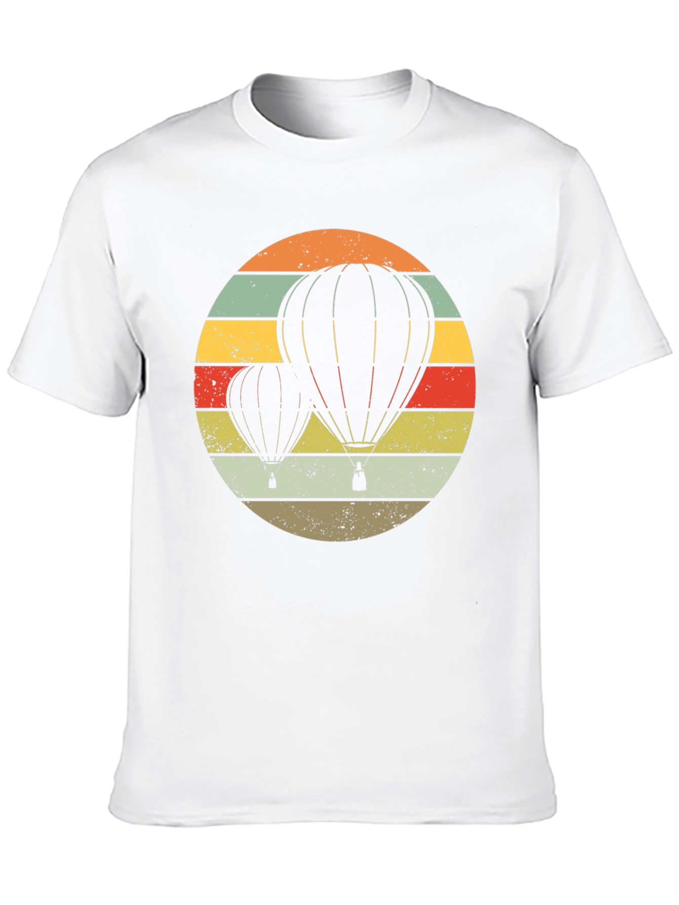 Black Retro Hot Air Balloon Graphic Tee - Vintage Style view 10