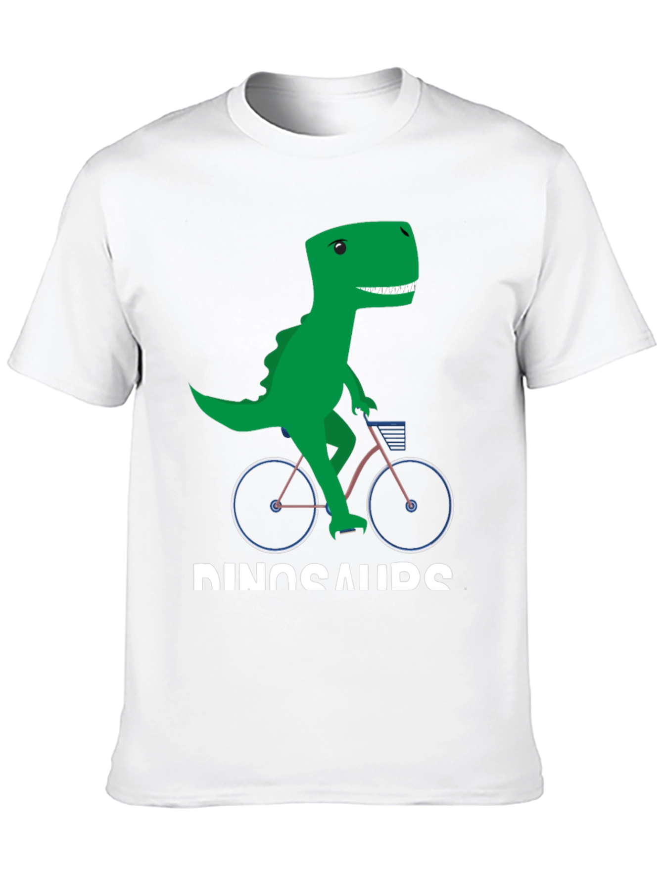 Black Dinosaur Riding Bike Graphic T-Shirt view 10