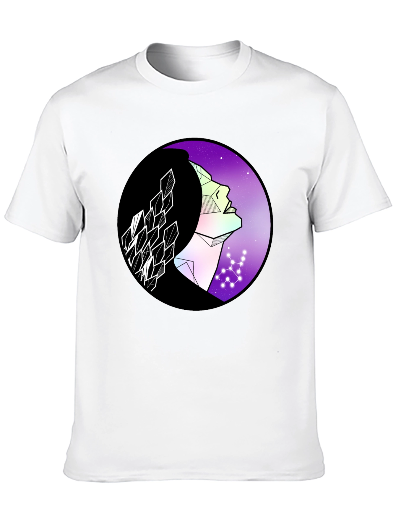 Black Geometric Woman Graphic Tee - Cosmic Vibes view 10