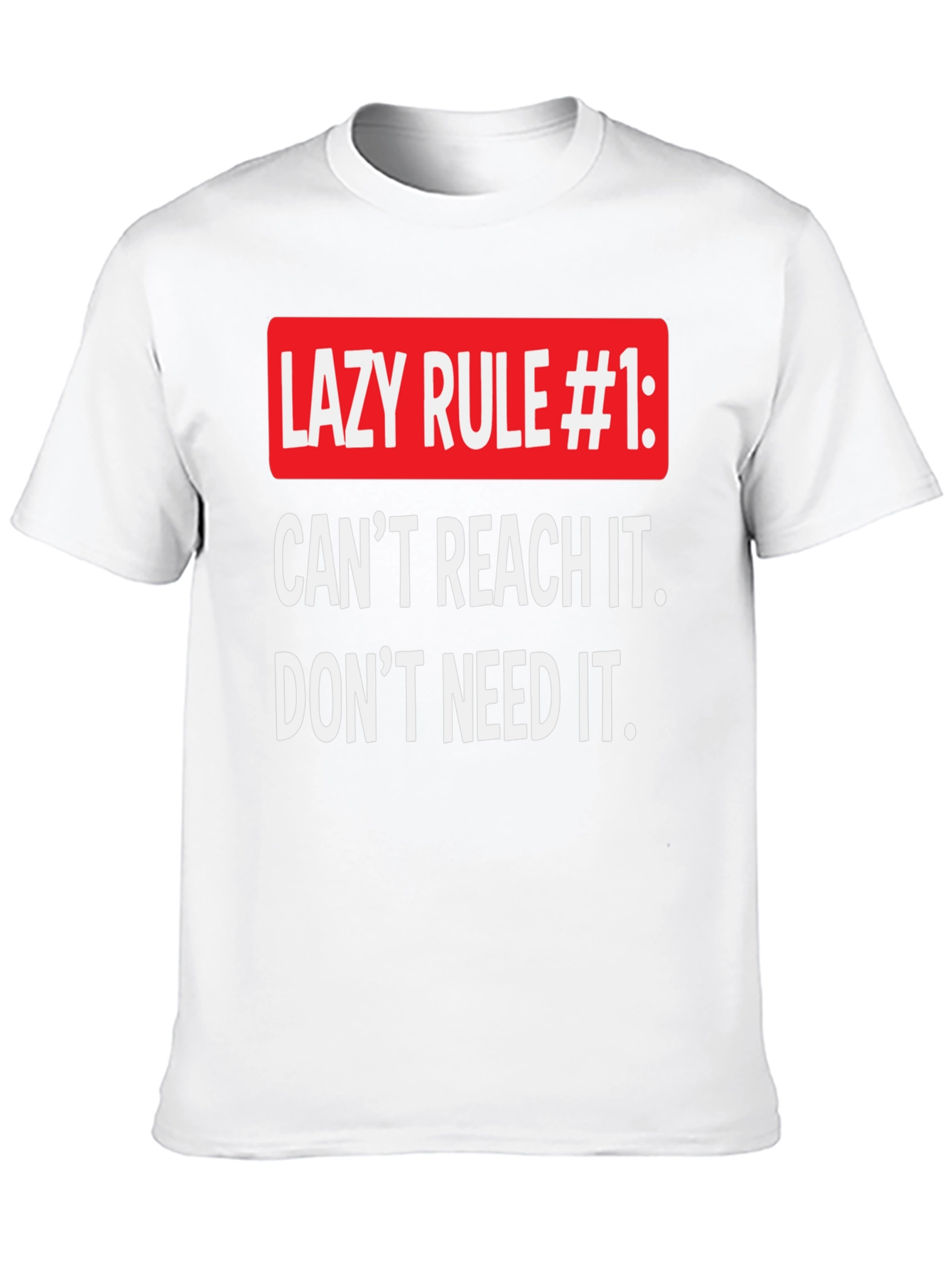 Black Funny Lazy Rule #1 T-Shirt, Relaxed Fit view 10