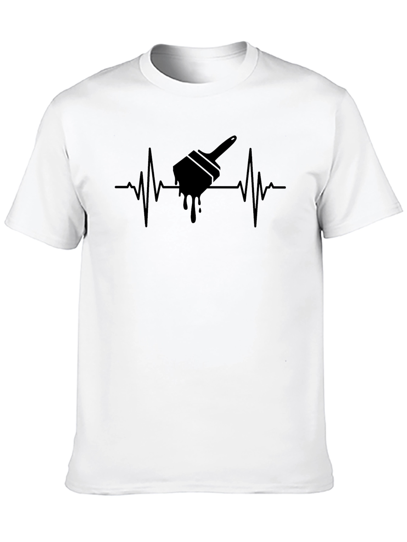 Black Painter's Pulse T-Shirt - Artistic Heartbeat Design view 10