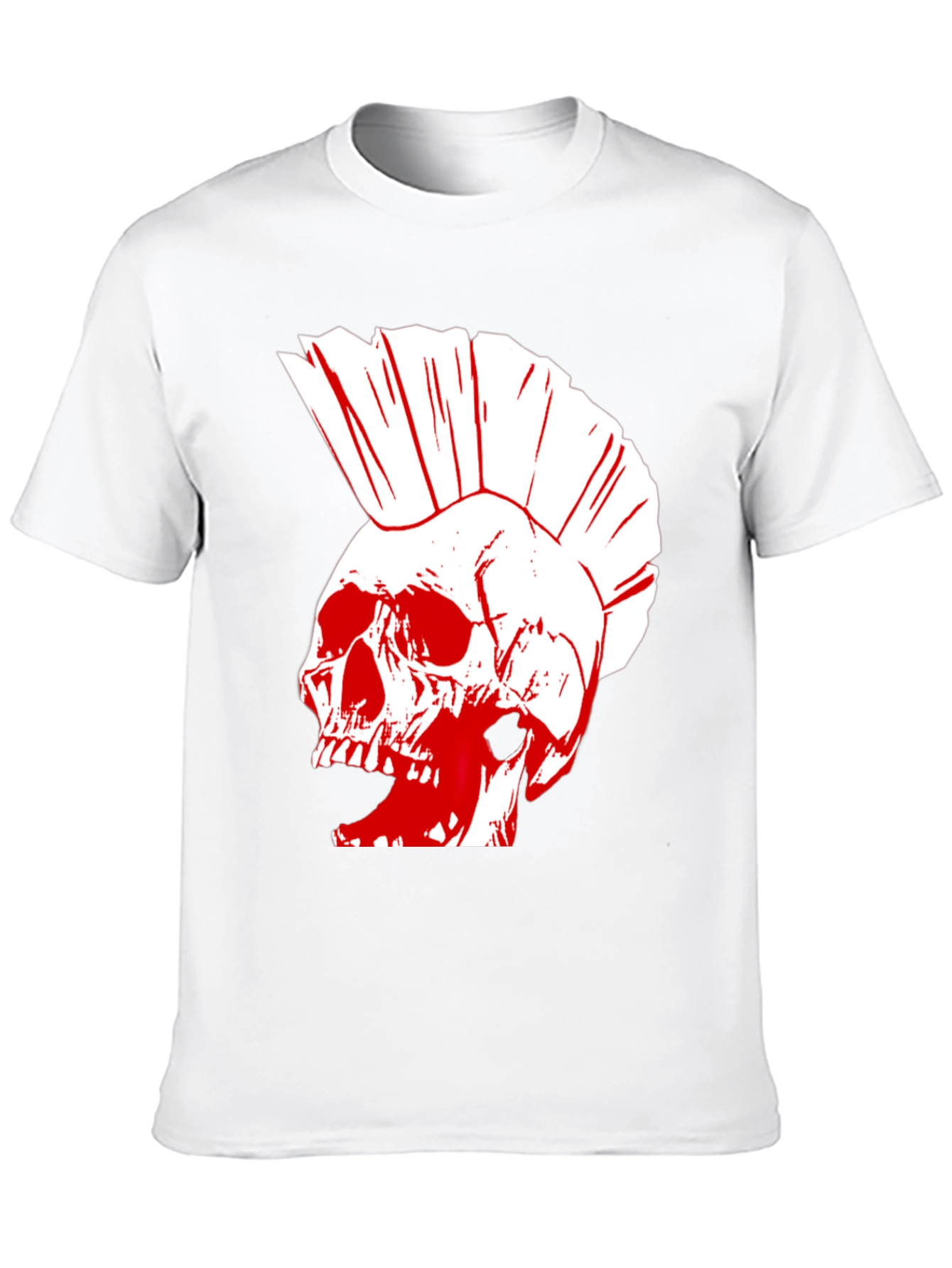 Black Punk Skull Graphic T-Shirt view 10