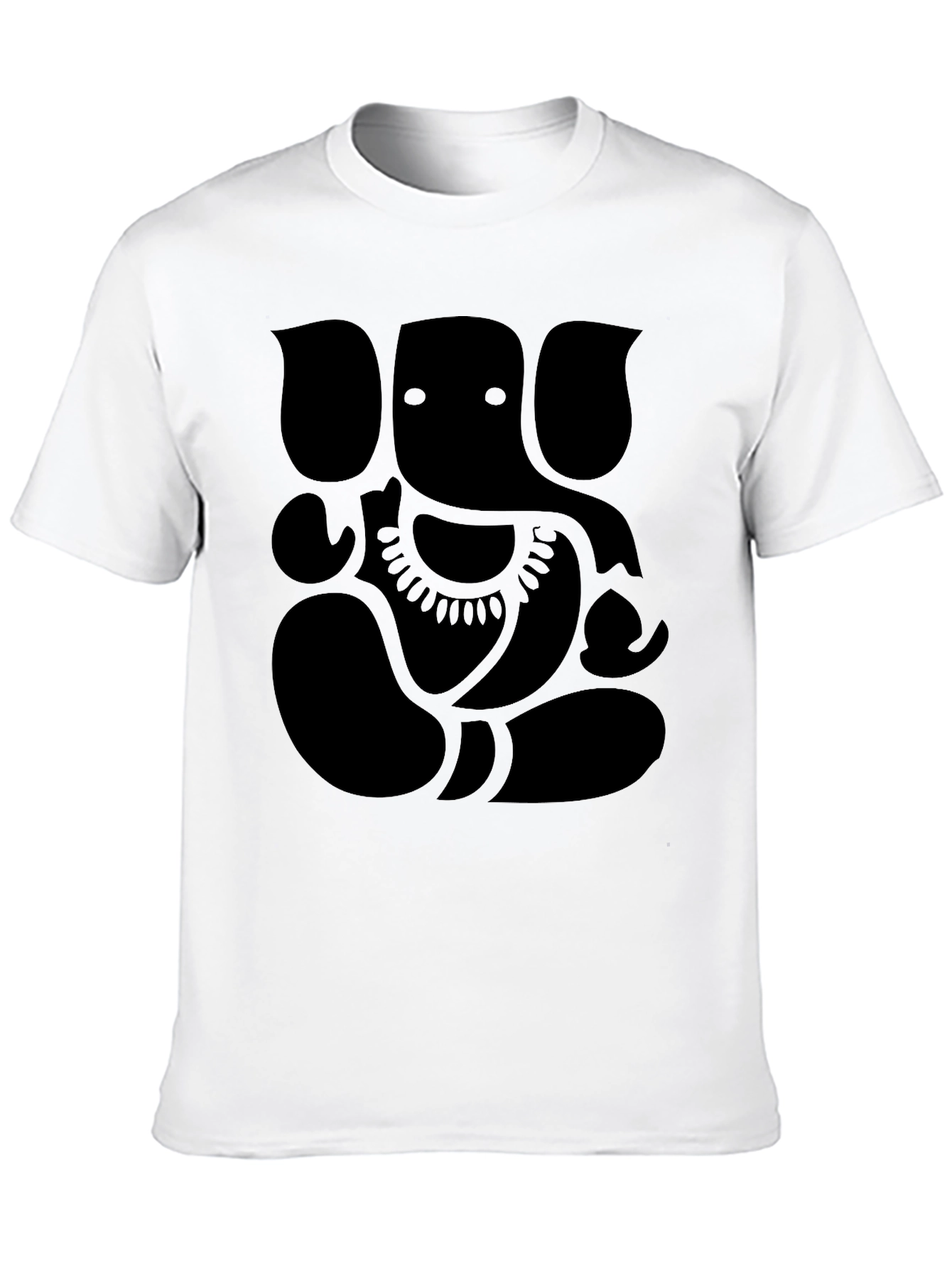 Black Ganesh Graphic Print Men's Black T-Shirt view 10