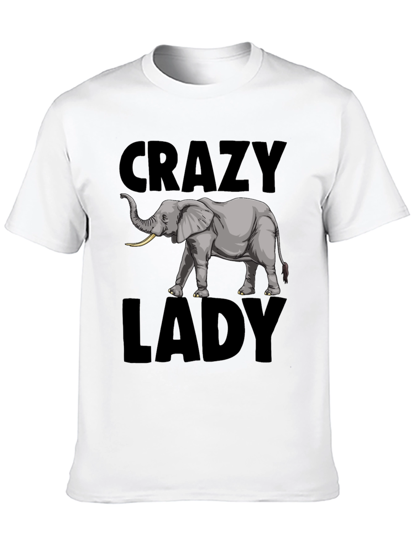 Black Crazy Elephant Lady Graphic Tee - Black view 10