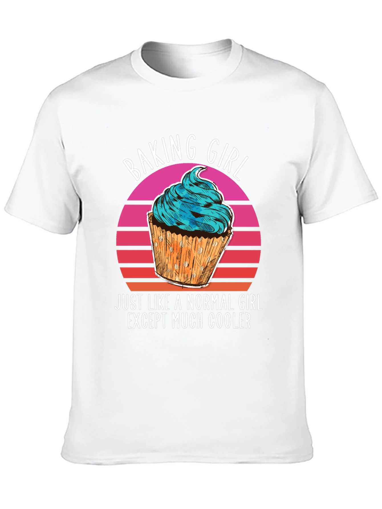 Black Baking Girl T-Shirt - Cool Cupcake Design view 10