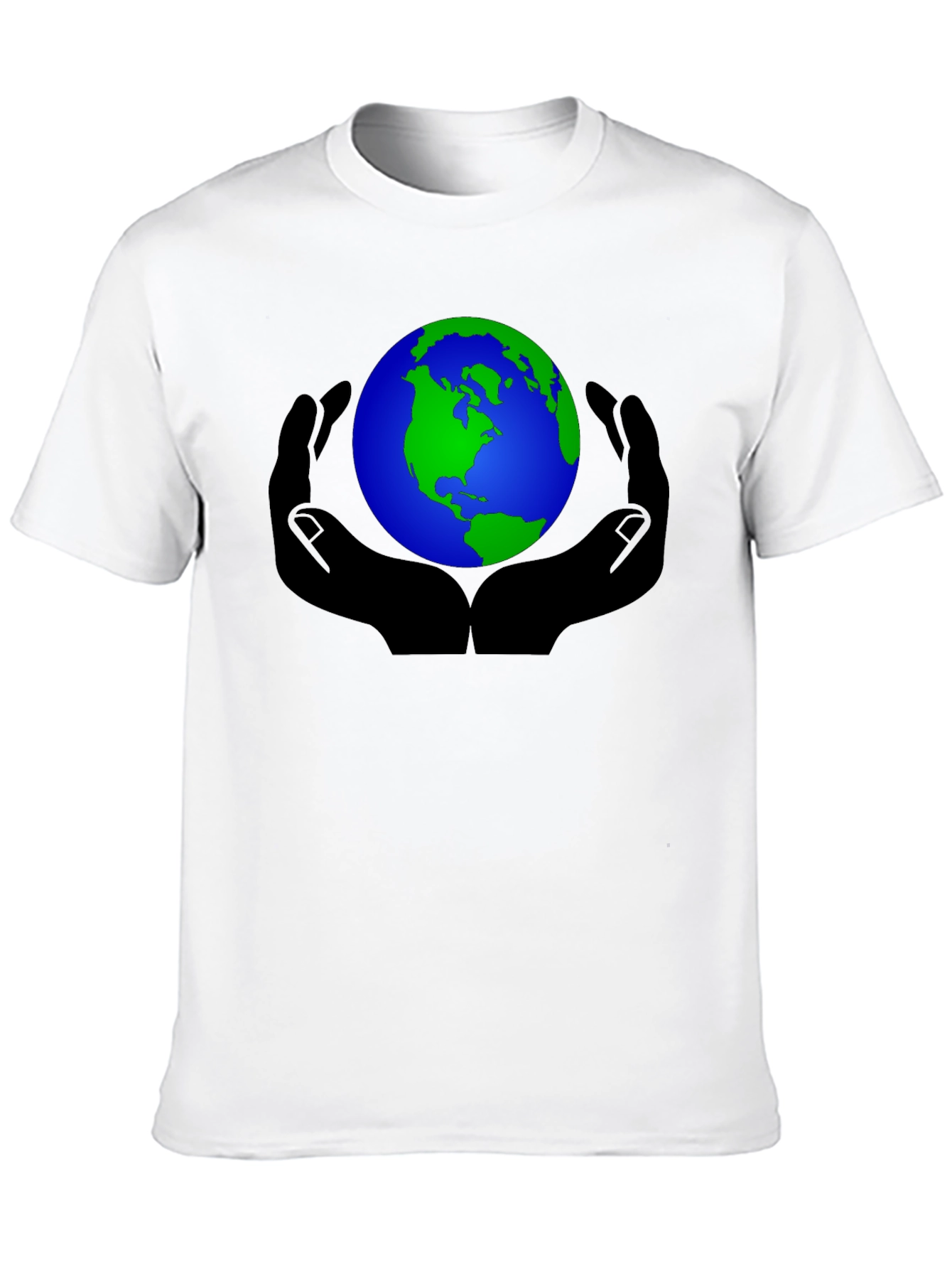 Black Earth in Hands Graphic Black T-Shirt view 10