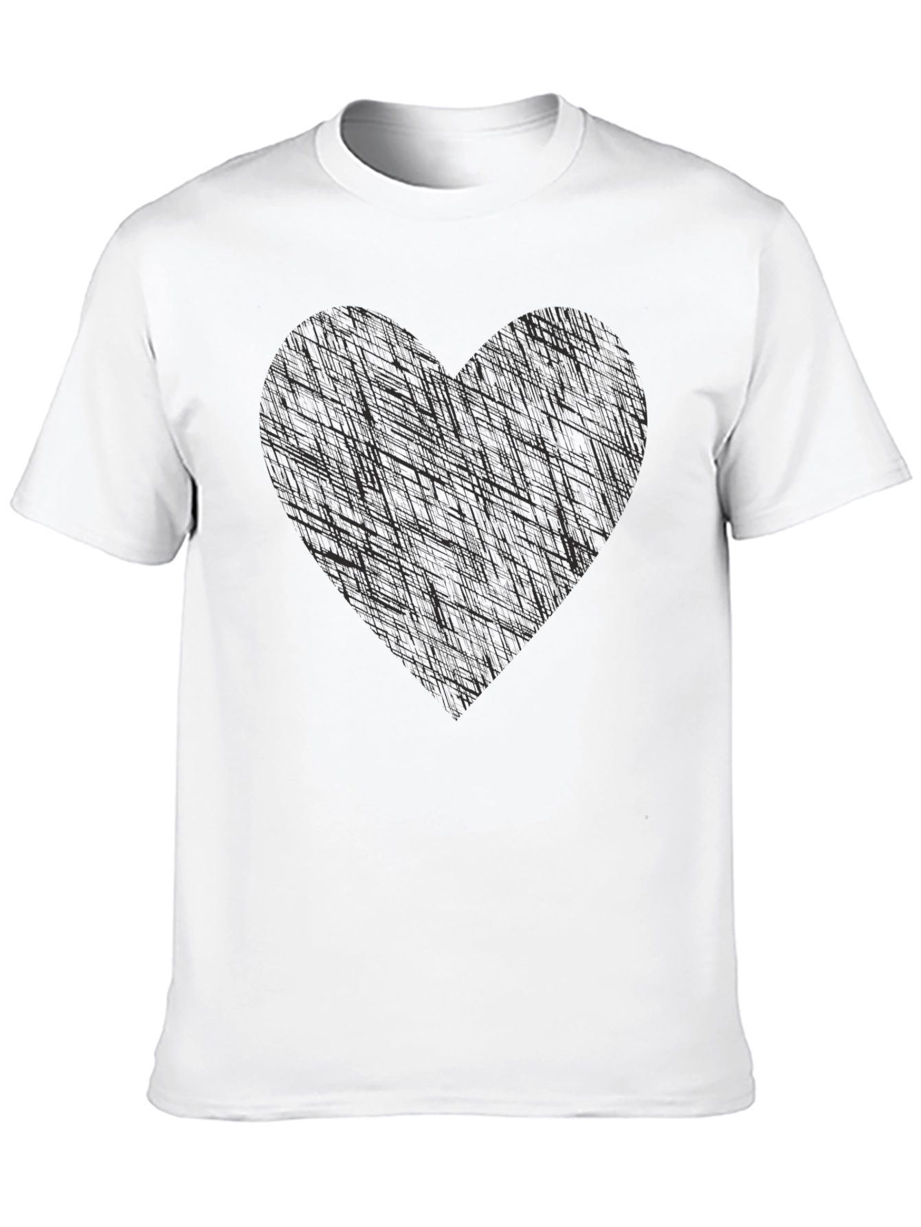Black Abstract Heart Graphic Tee - Soft Cotton Blend view 10