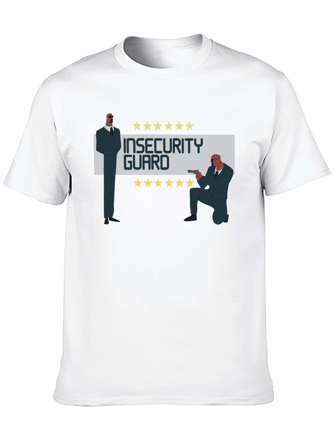 Black Insecurity Guard Graphic Tee - Funny Men's T-Shirt view 10