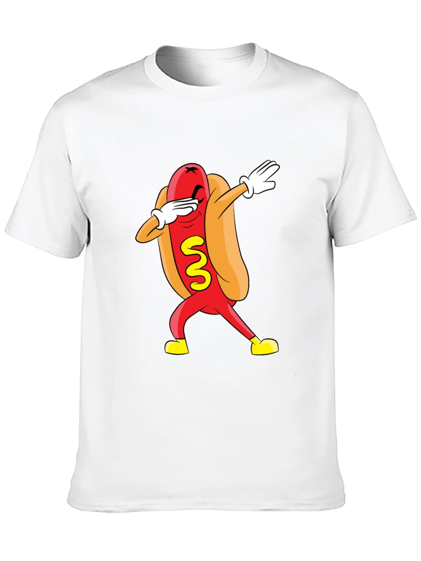 Black Funny Dabbing Hot Dog Graphic T-Shirt - Black view 10