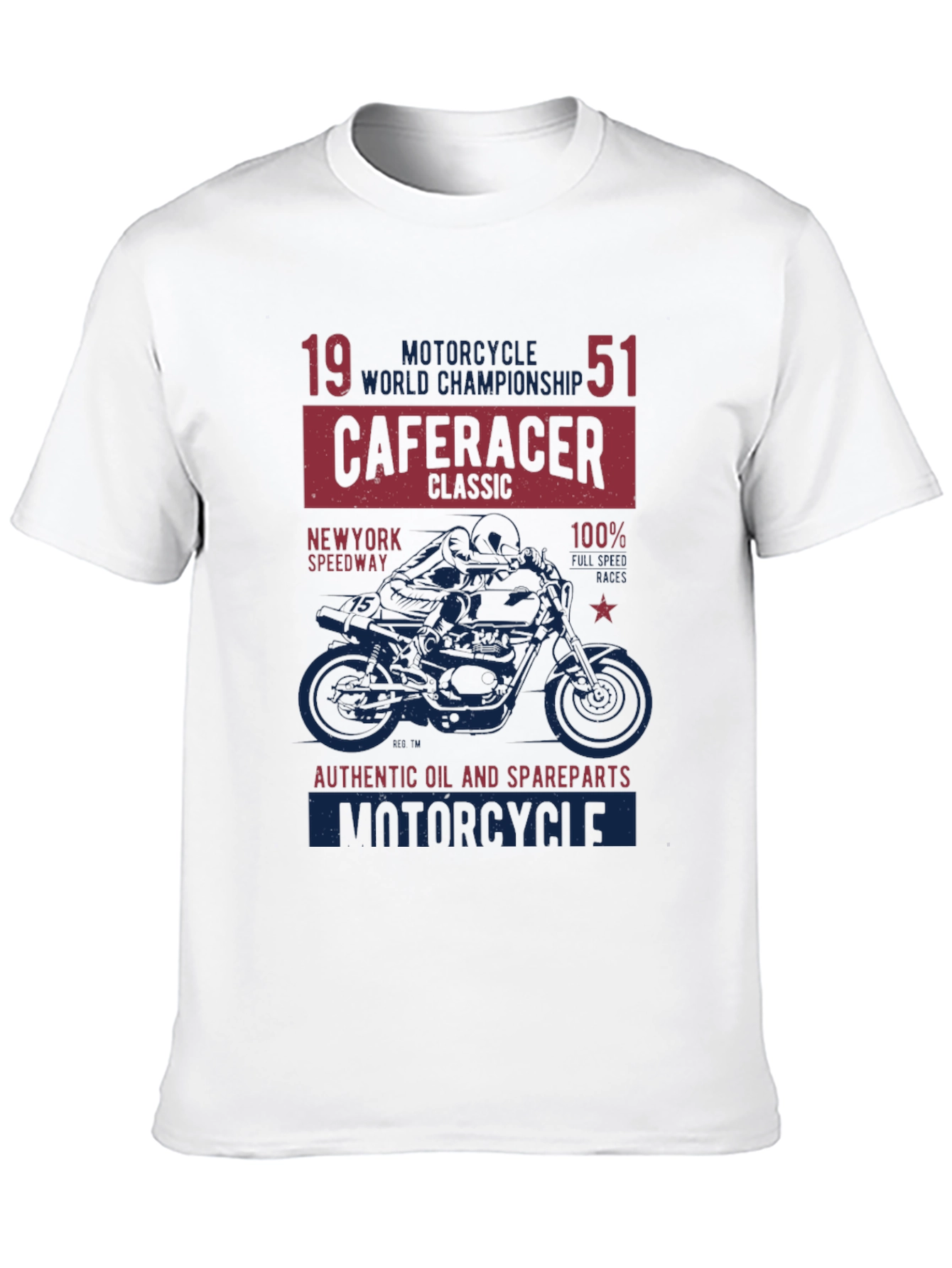 Black Cafe Racer Motorcycle Graphic T-Shirt view 10