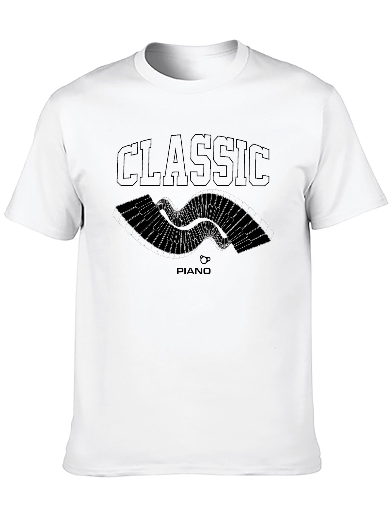 Black Classic Piano T-Shirt - Musical Style view 10