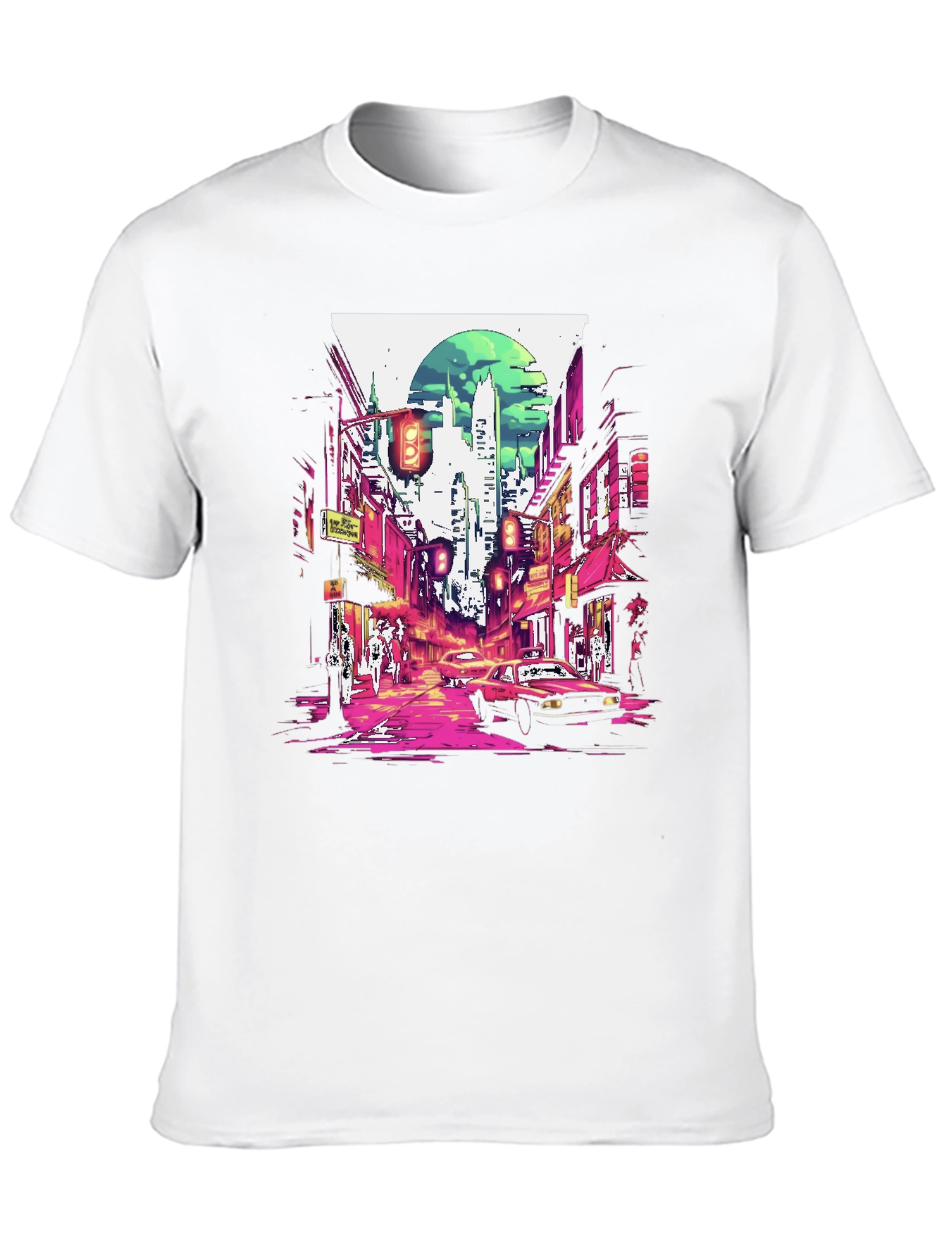 Black Retro Cityscape T-Shirt - Stylish Urban Design view 10