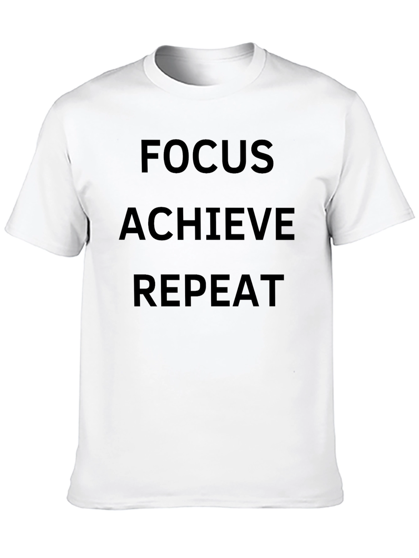 Black Focus Achieve Repeat - Motivational Black T-Shirt view 10