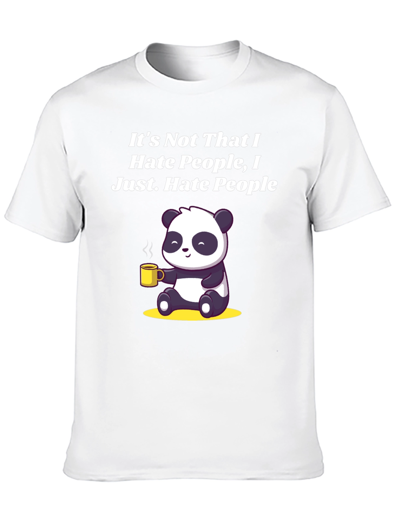 Black Hate People Panda Graphic Tee - Funny, Soft Cotton view 10