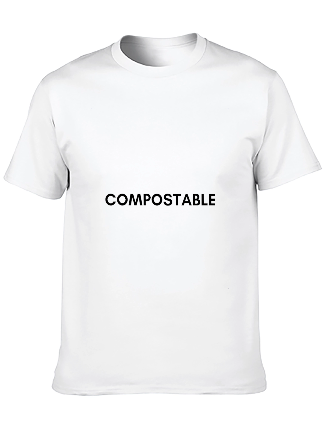 Black Compostable Text Black T-Shirt view 10