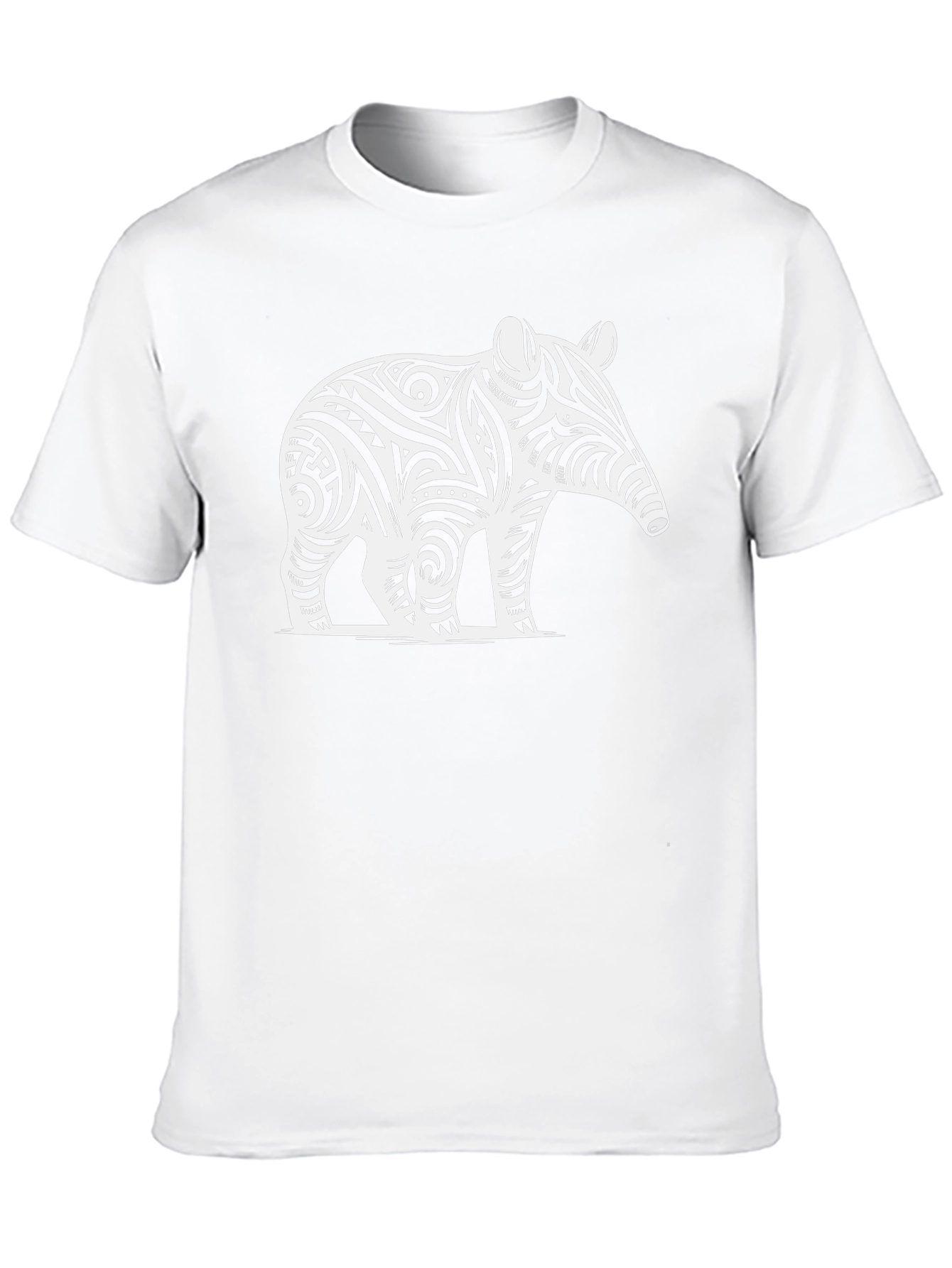 Black Tribal Tapir Black T-Shirt view 10