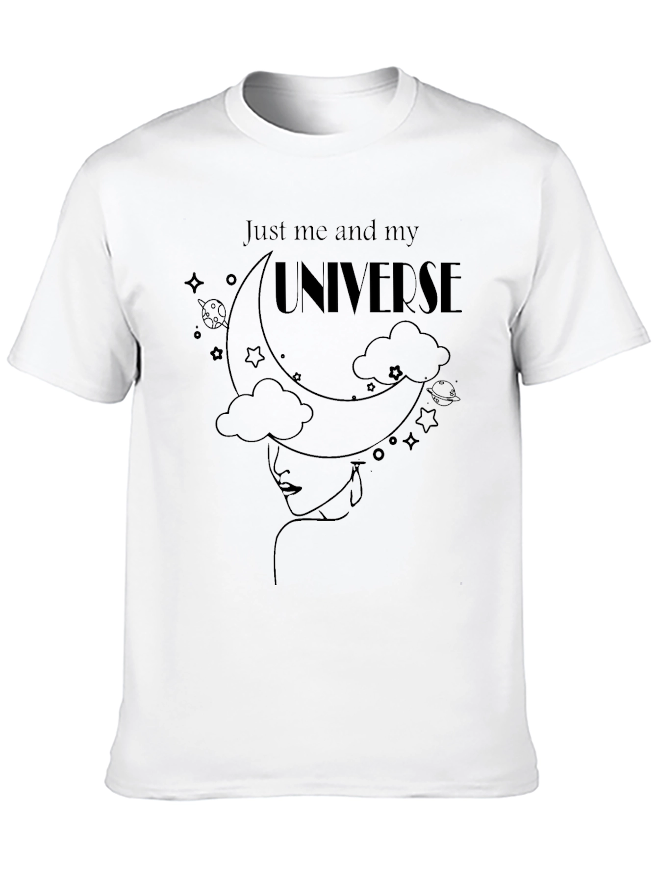 Black Universe Graphic Print T-Shirt - Unique Design view 10
