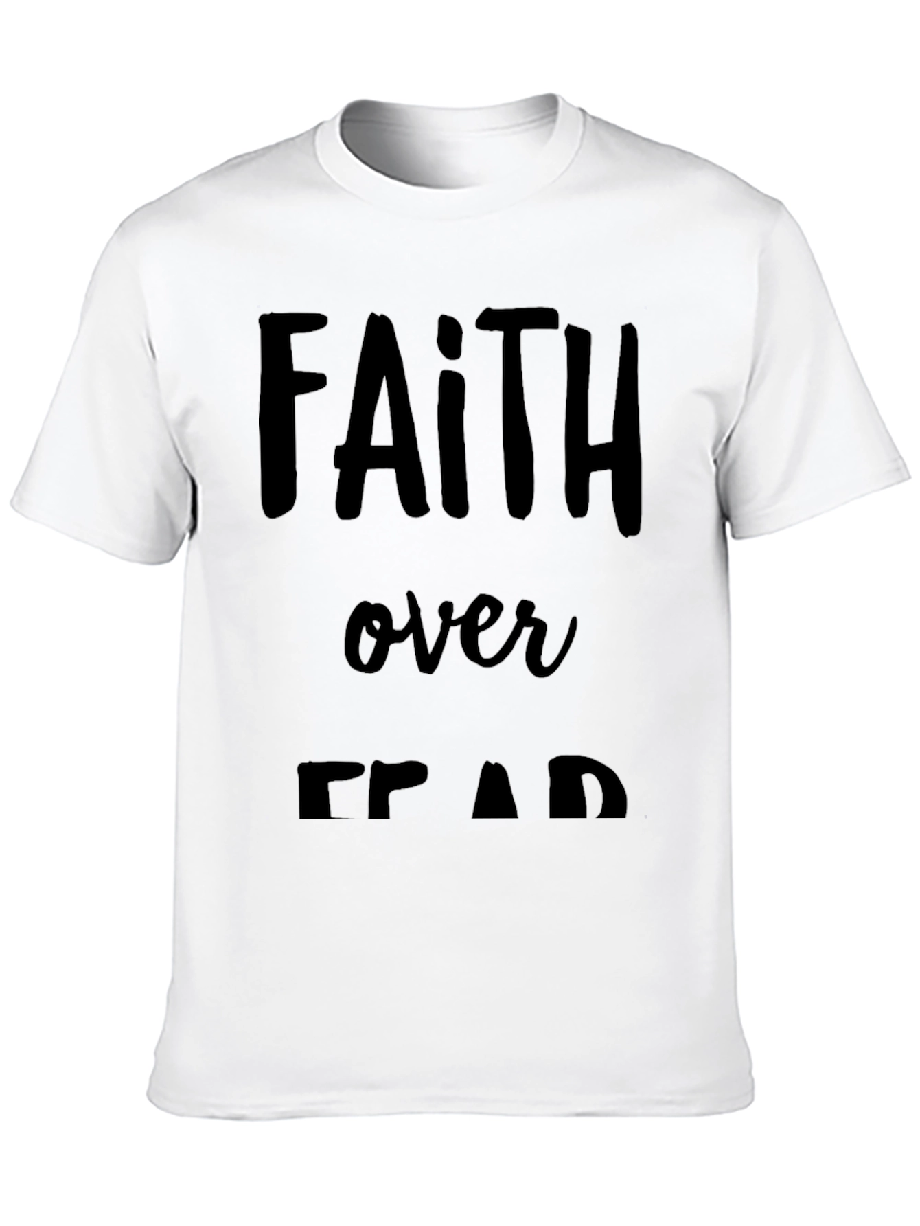 Black Faith Over Fear Graphic Tee - Black Cotton T-Shirt view 10