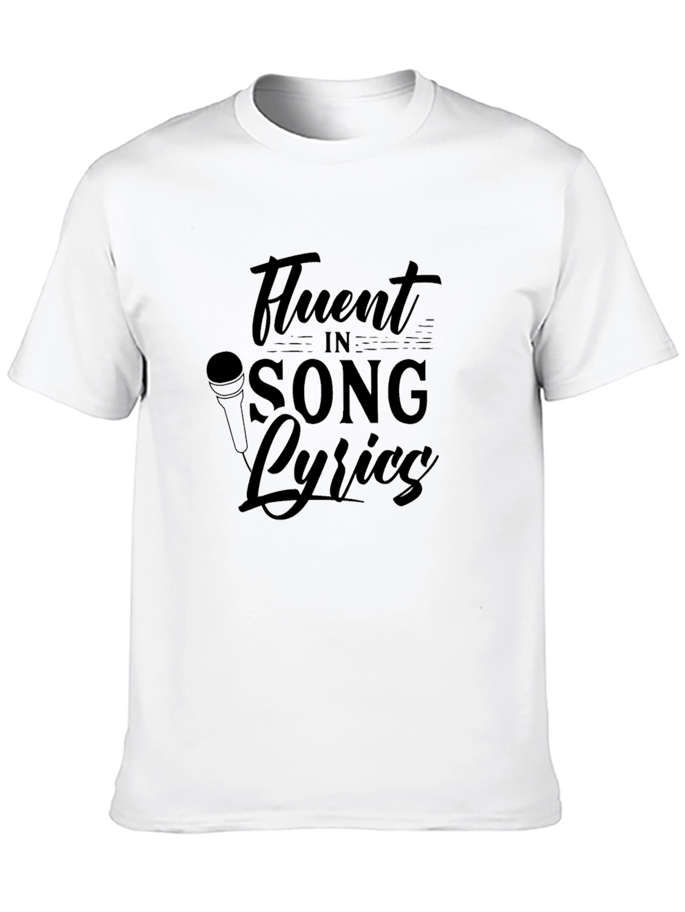 Black Fluent In Song Lyrics Graphic T-Shirt view 10