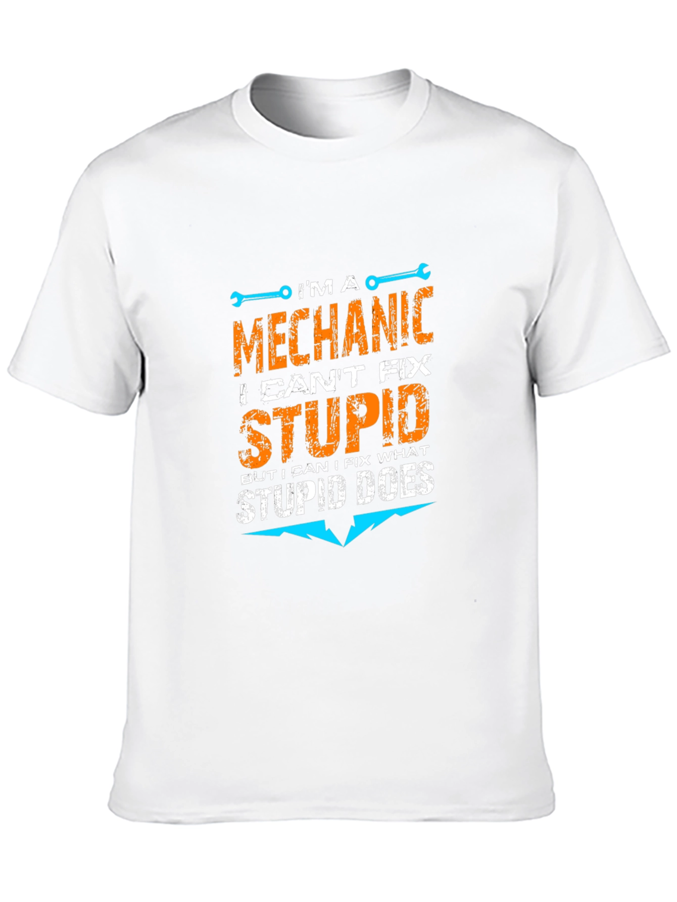 Black Mechanic T-Shirt - I Can't Fix Stupid view 10