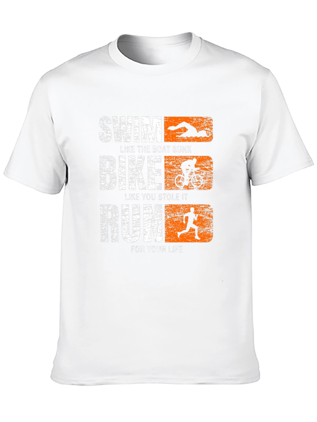 Black Triathlon Graphic T-Shirt Swim Bike Run Tee view 10