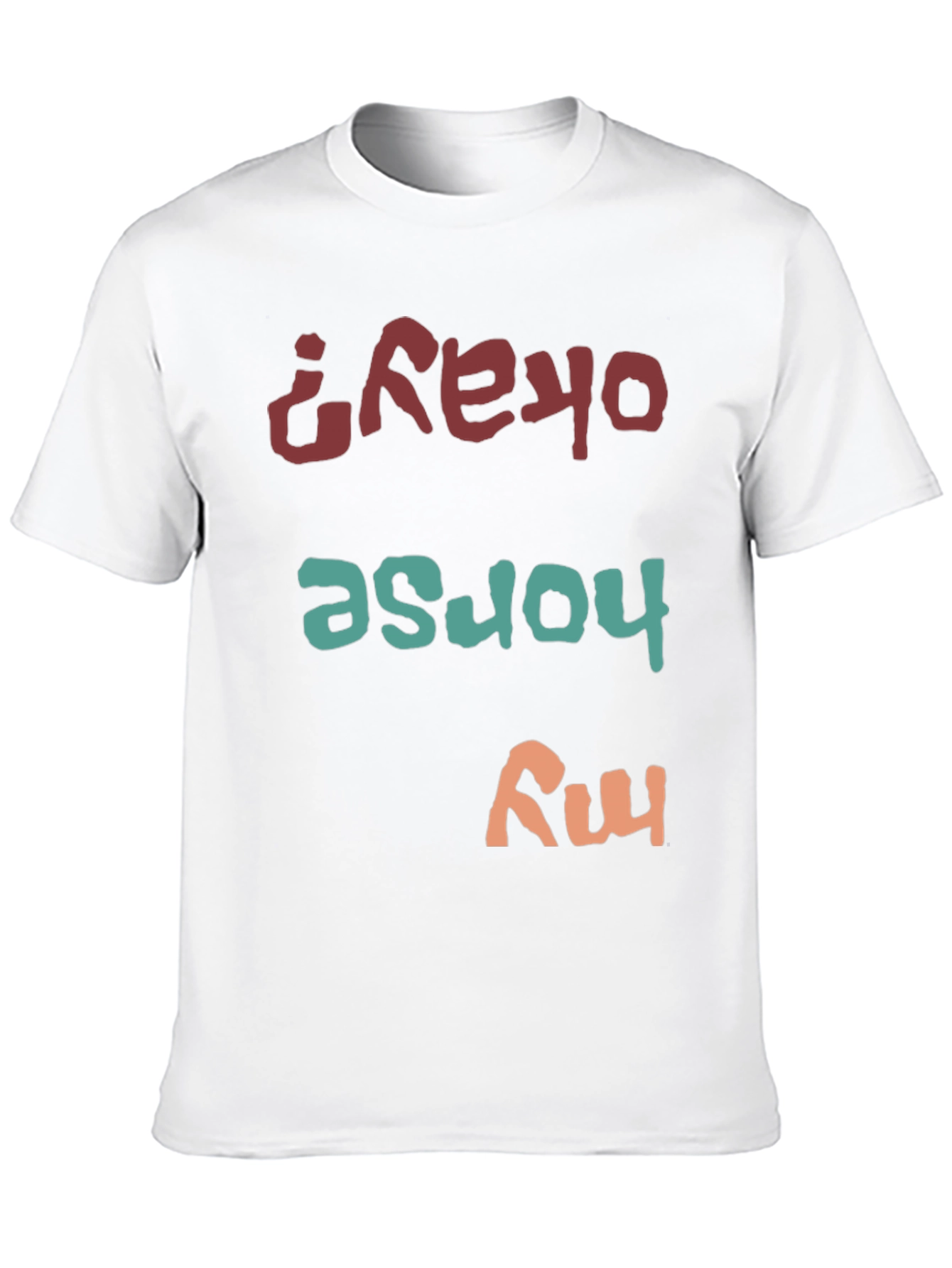 Black Funny Horse My Okay Men's Black T-Shirt view 10