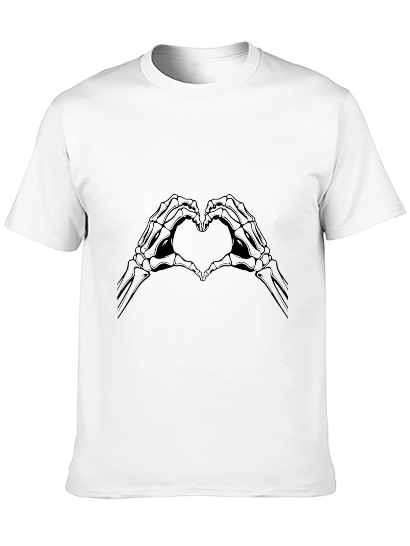 Black Skeleton Hands Heart Graphic Tee - Black view 10