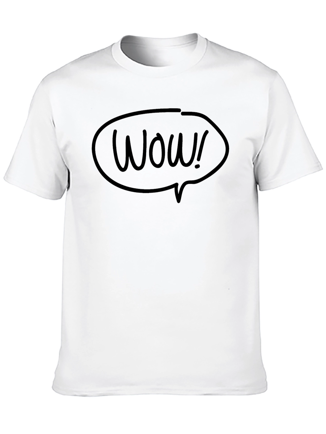 Black Wow! T-Shirt - Speech Bubble Design view 10