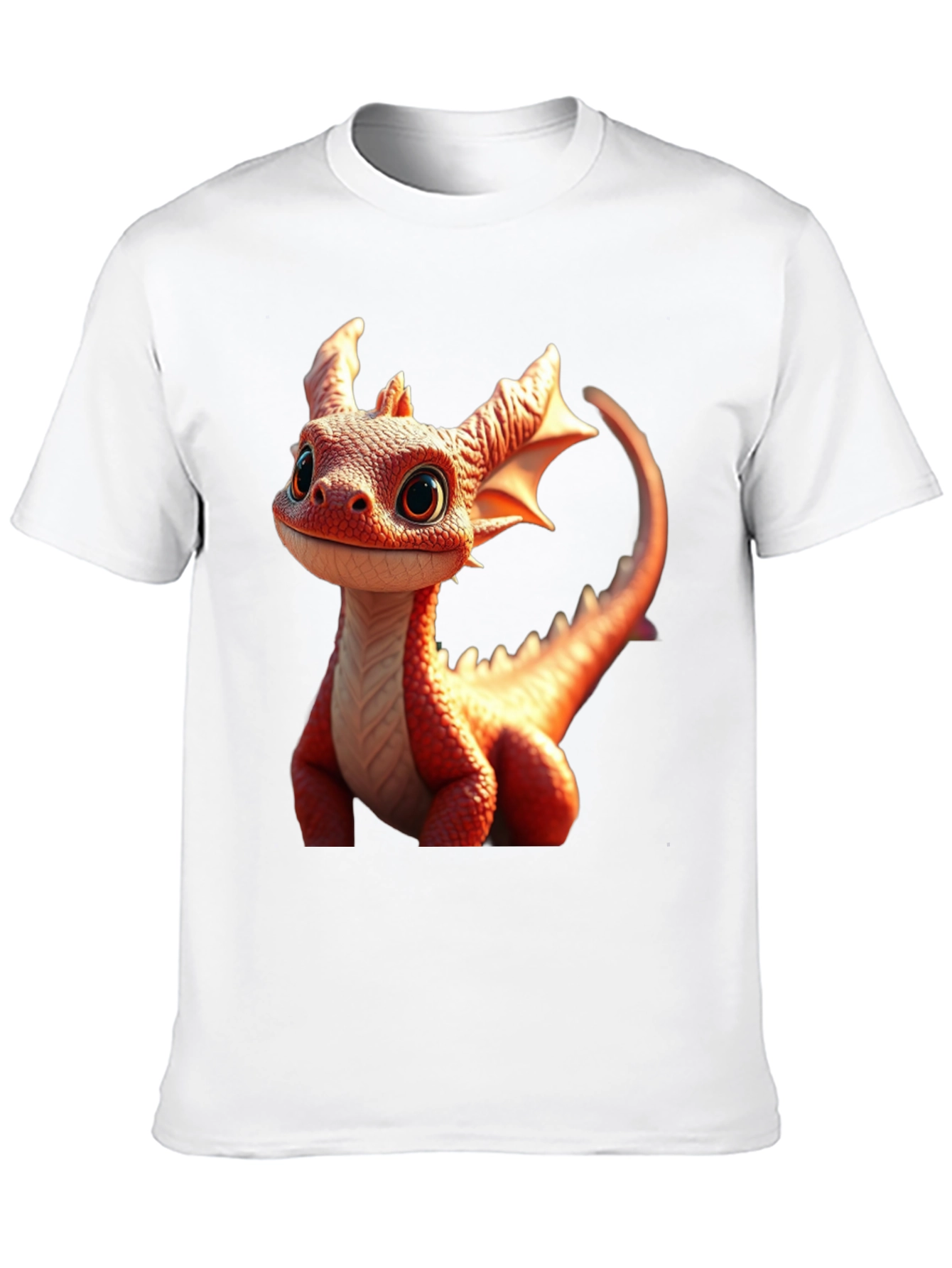 Black Cute Dragon Graphic Tee - Black Cotton Comfort view 10