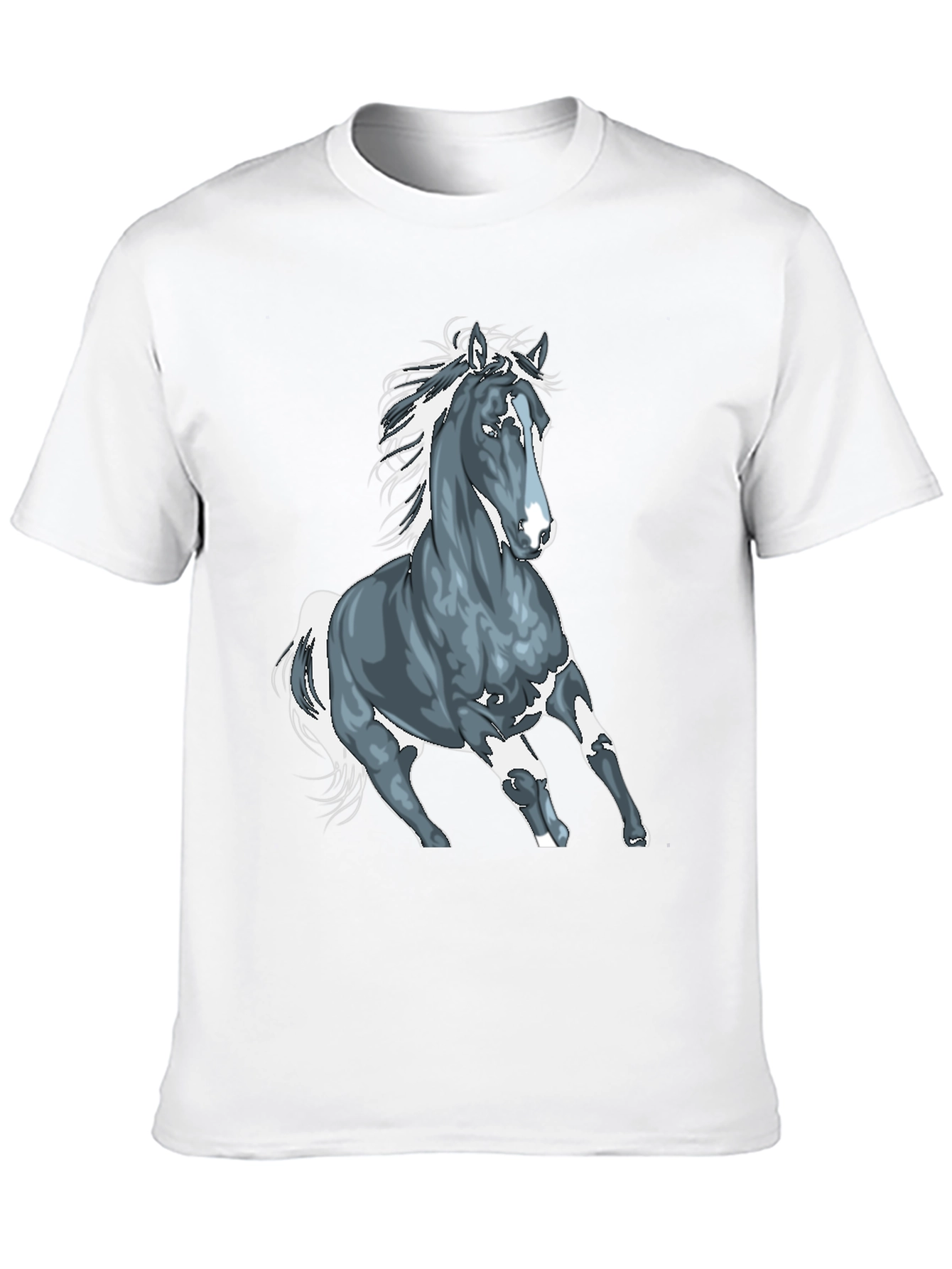 Black Horse Graphic T-Shirt - Black Cotton Tee view 10