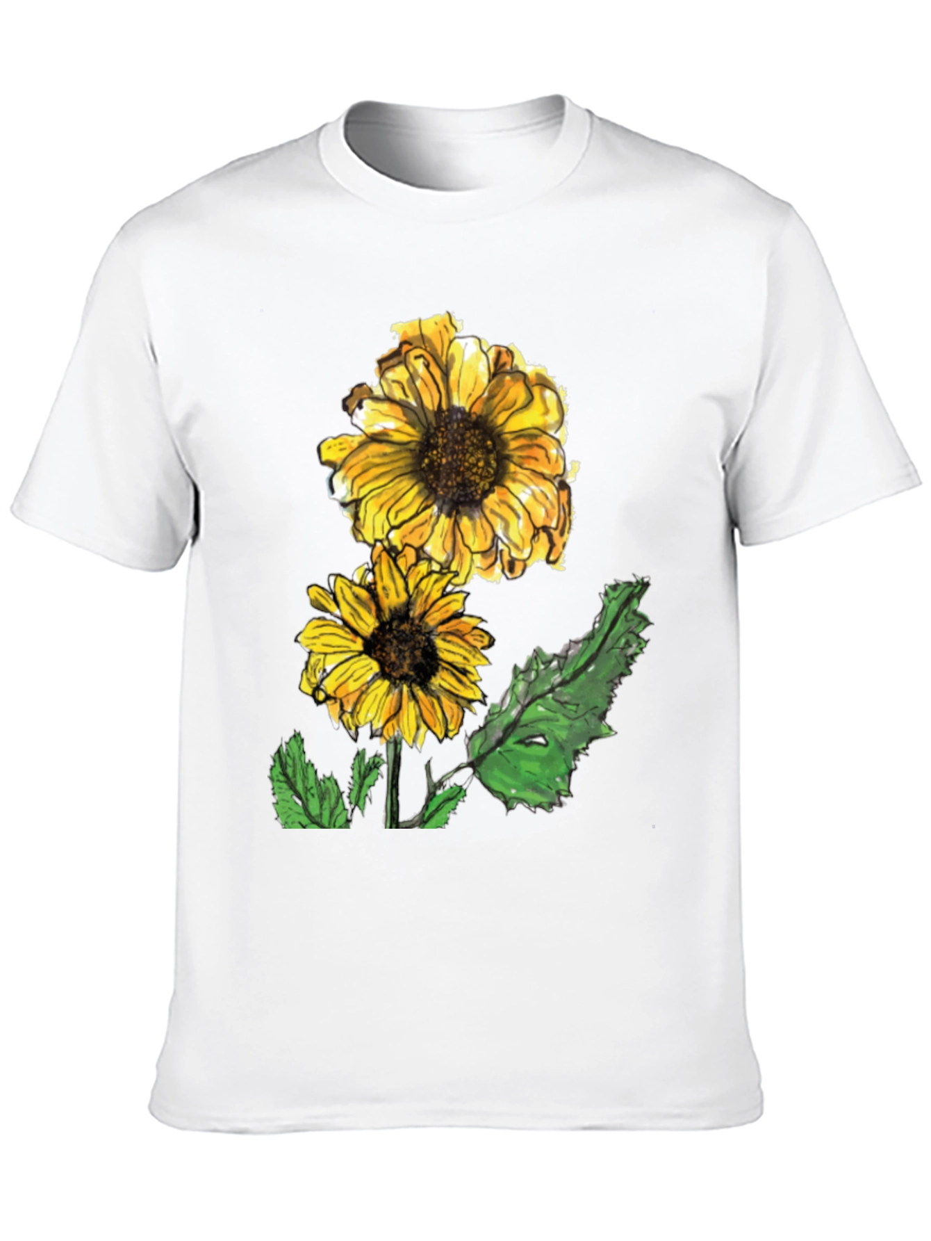 Black Sunflower Graphic Tee - Casual Black T-Shirt view 10