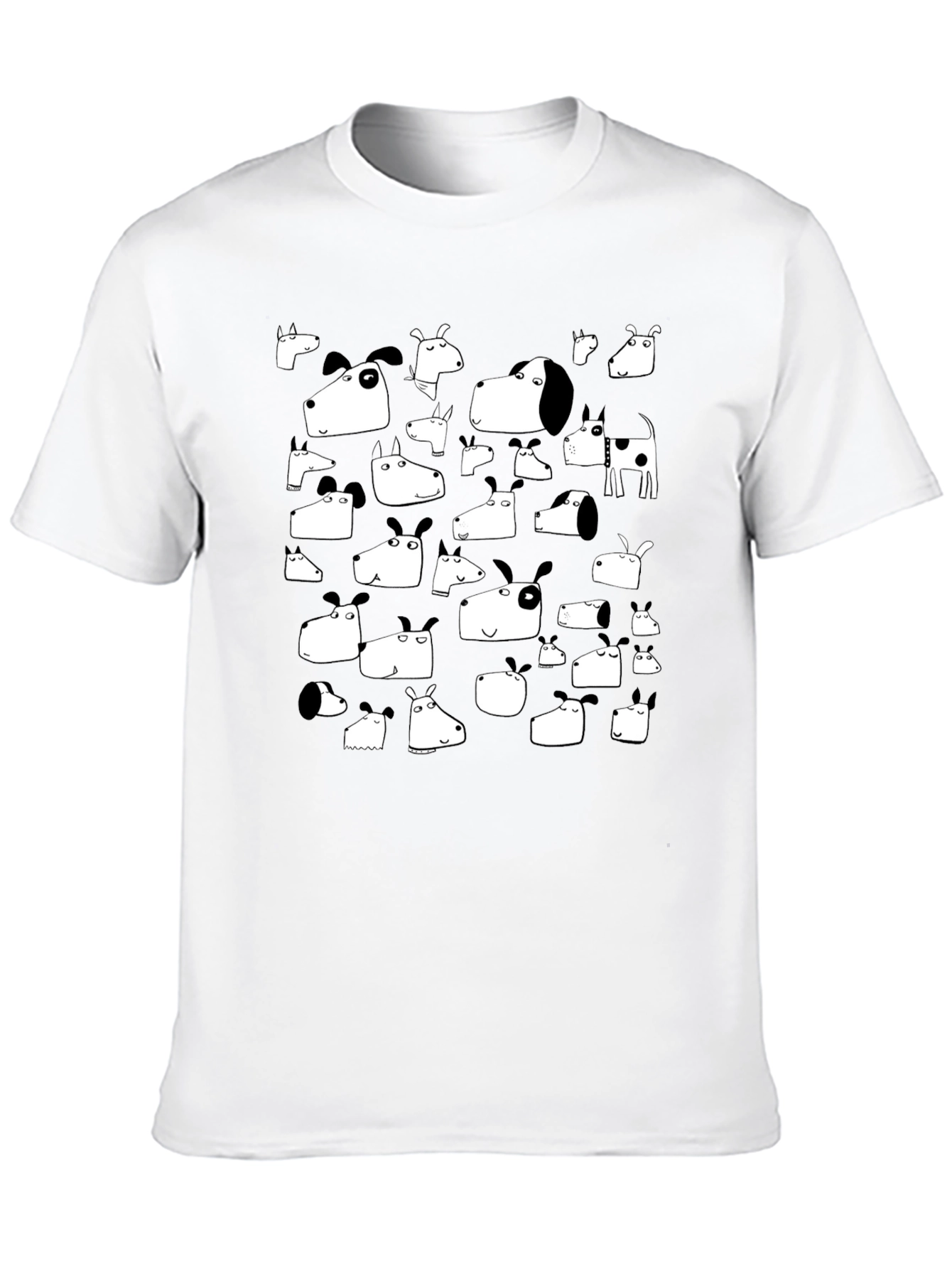 Black Dog Heads Black T-Shirt view 10