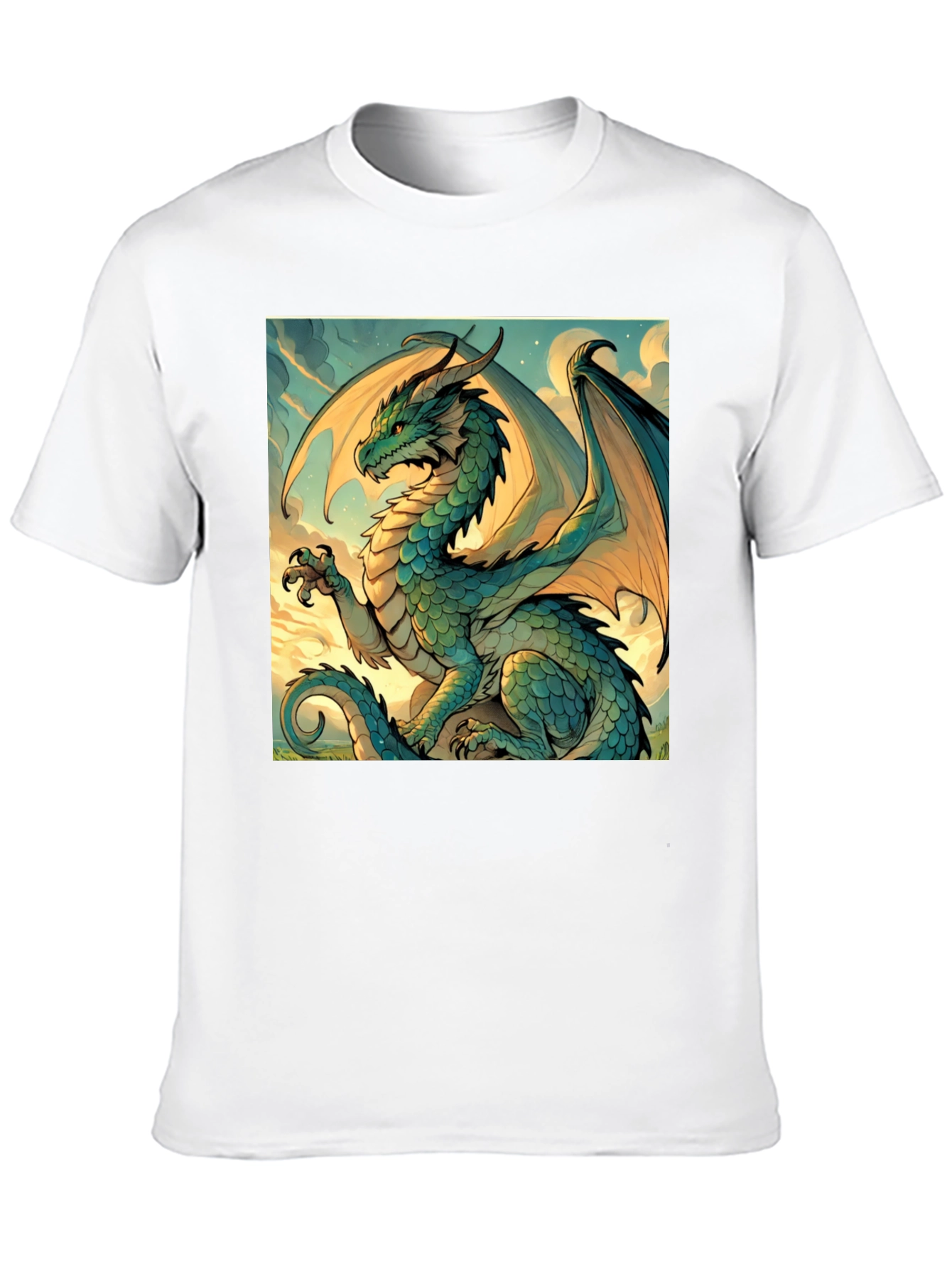 Black Dragon Graphic Tee - Mythical Creature Art Shirt view 10