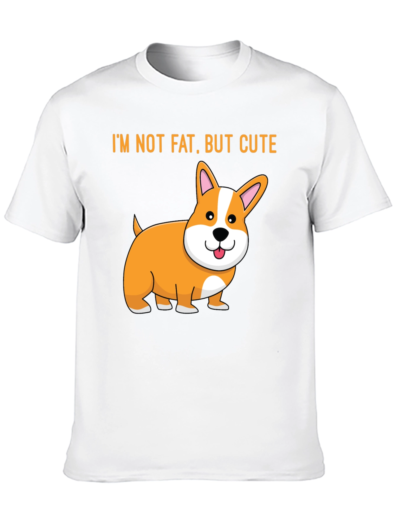 Black Cute Corgi T-Shirt - I'm Not Fat, But Cute view 10