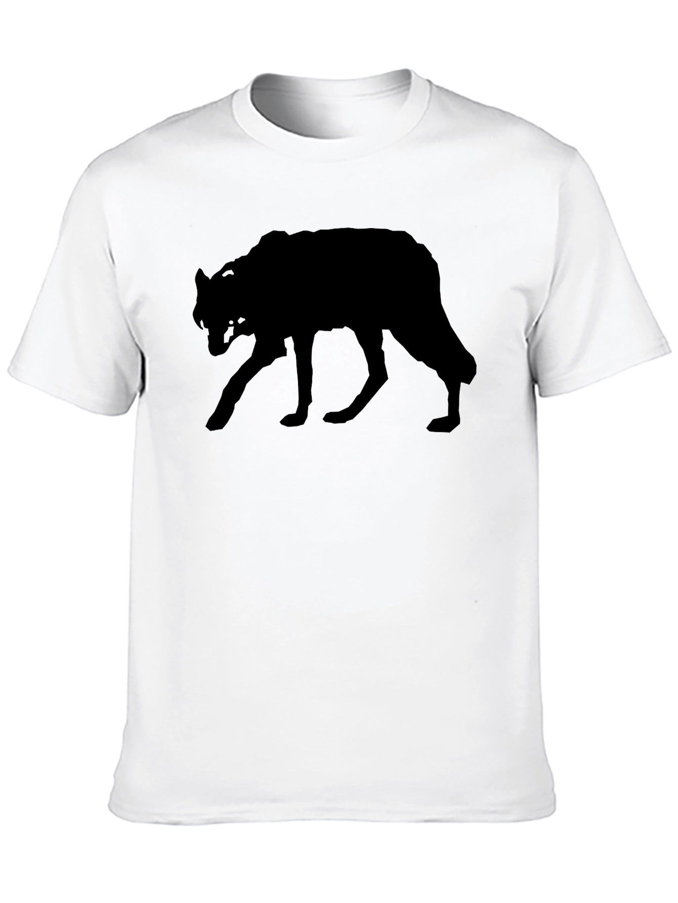 Black Wolf Silhouette Graphic Tee - Mens Black T-Shirt view 10
