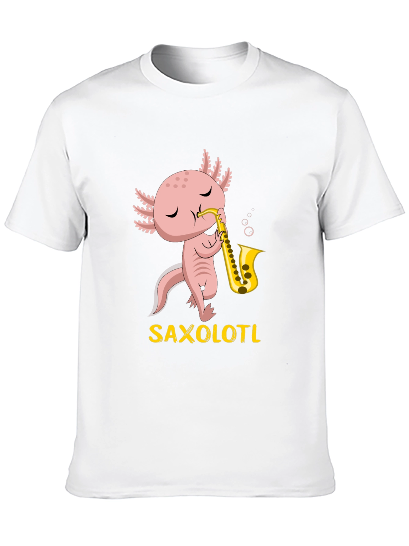 Black Saxolotl T-Shirt: Funny Axolotl Saxophone Player Tee view 10