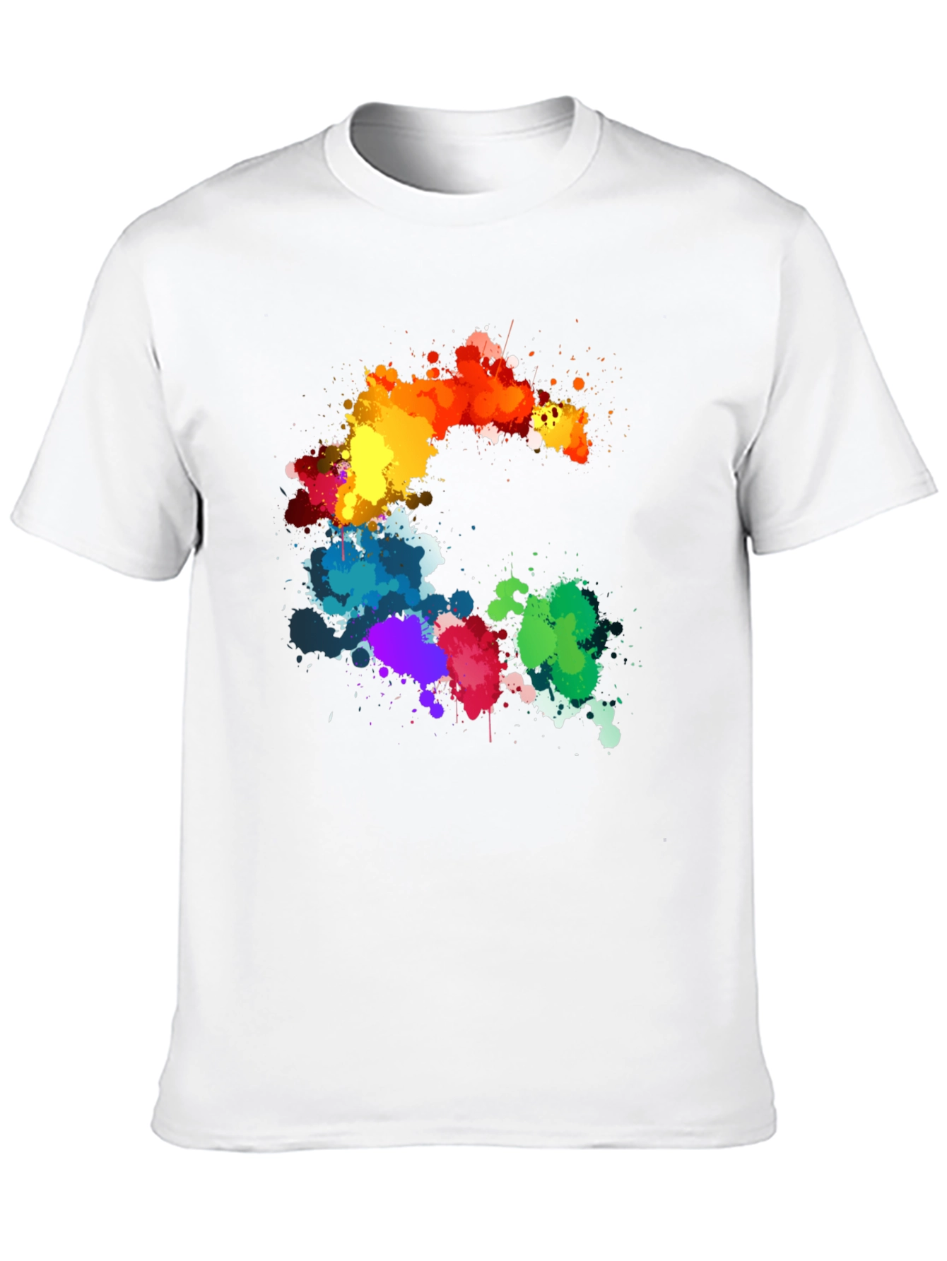 Black Rainbow Splatter Graphic Black T-Shirt view 10