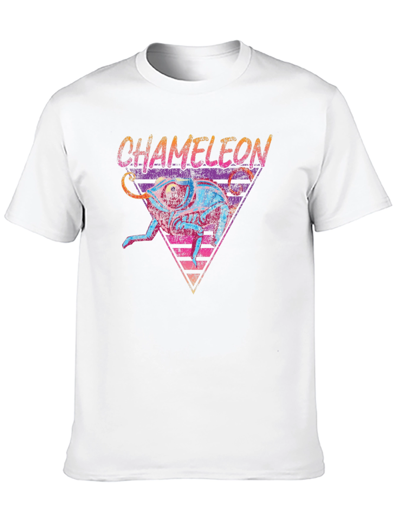 Black Retro Chameleon Graphic Tee - Cool Animal T-Shirt view 10