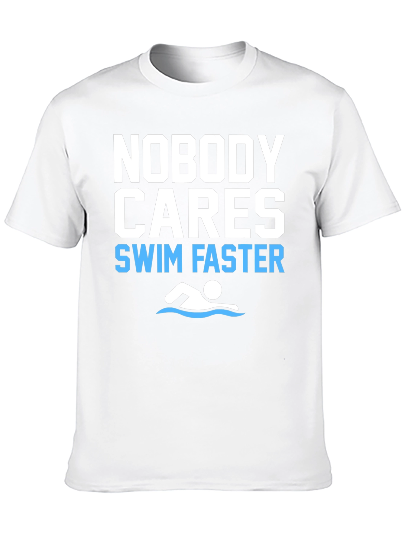 Black Funny Swim Faster Graphic T-Shirt view 10