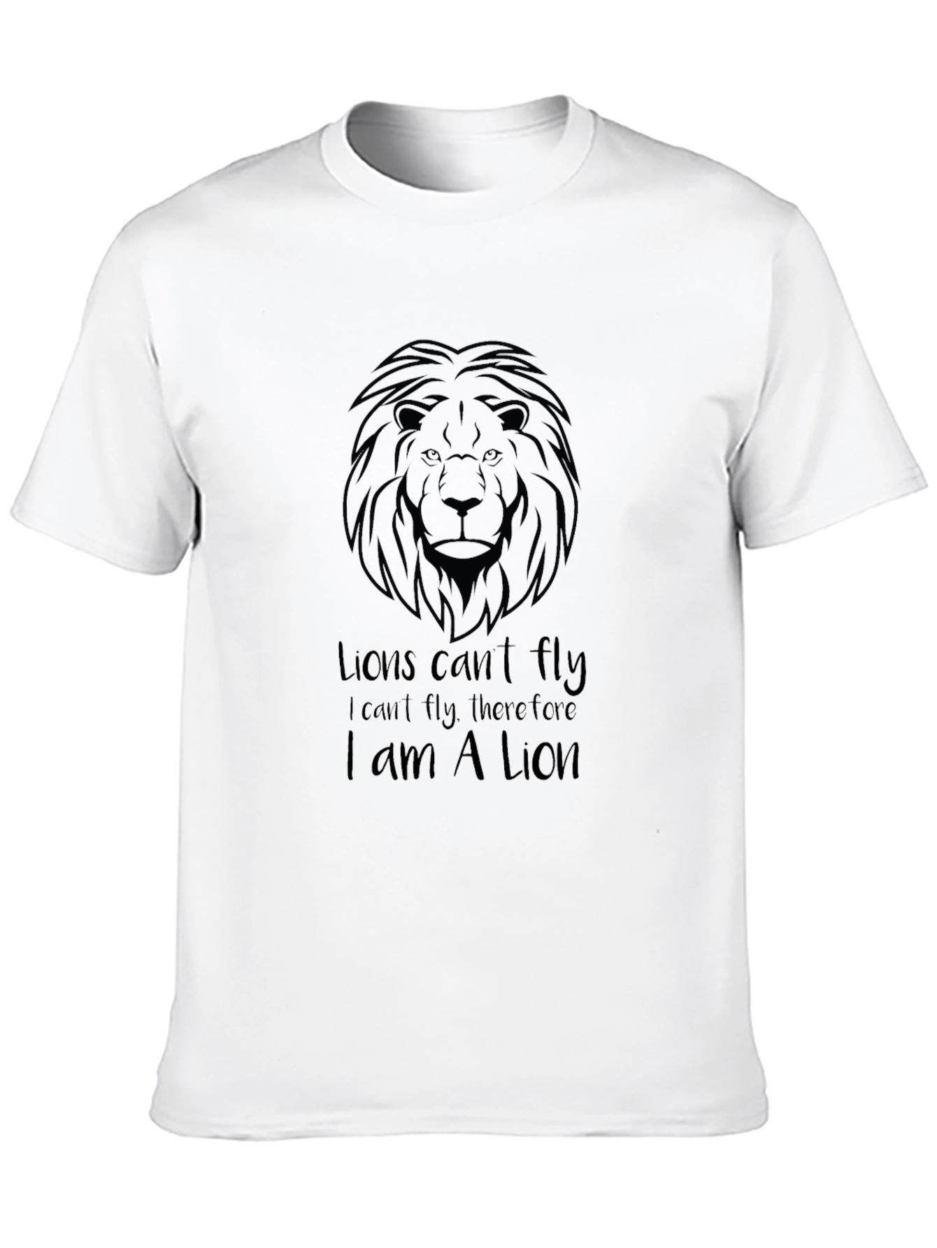 Black Lion T-Shirt - Lions Can't Fly Graphic Tee view 10