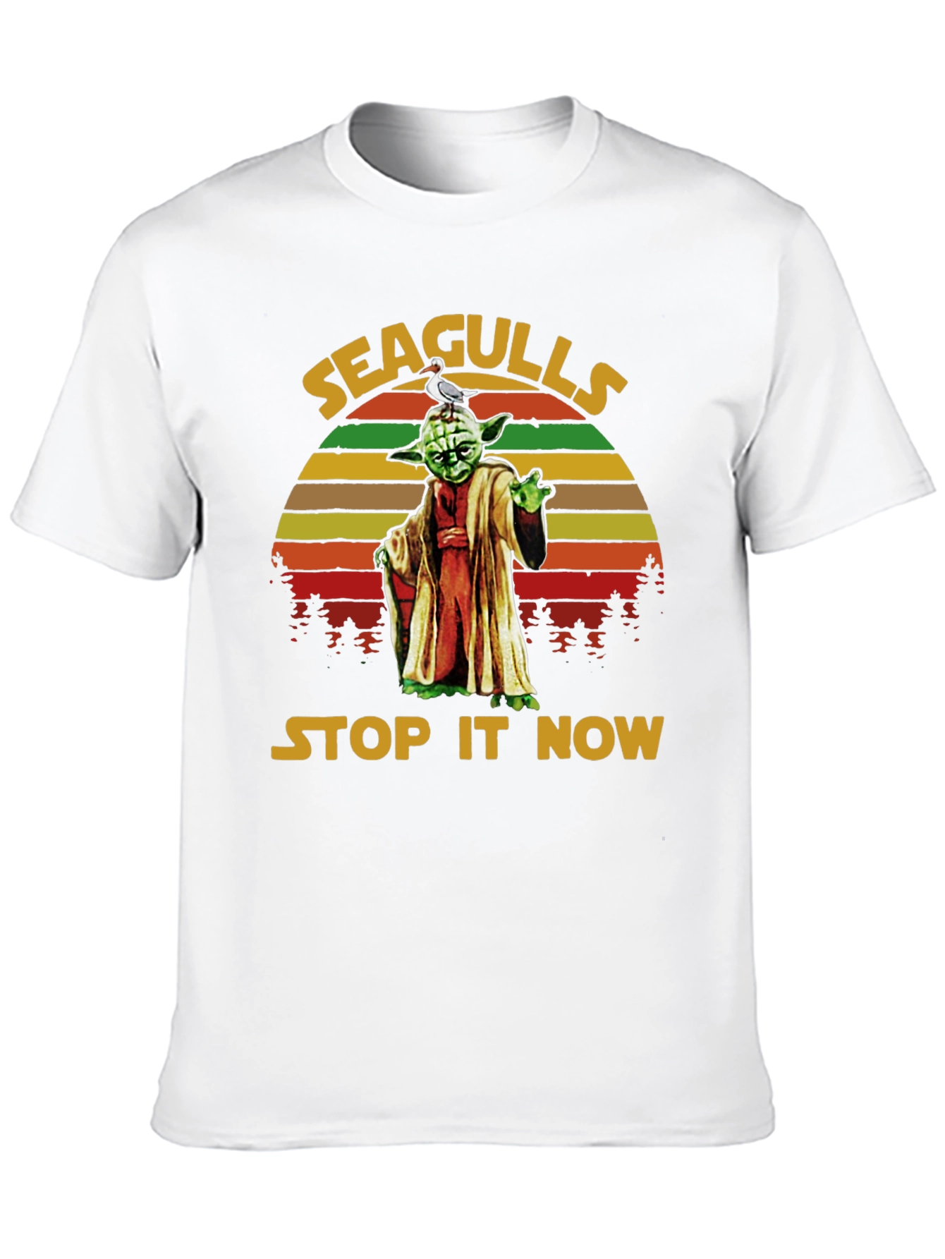 Black Seagulls Stop It Now Yoda T-Shirt view 10